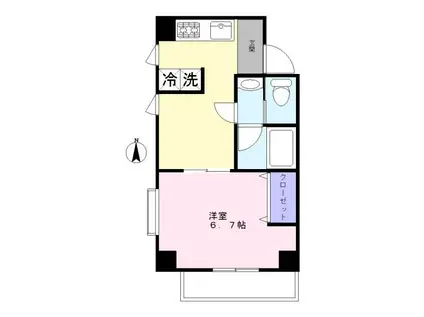 アリエッタ大岡山(1DK/2階)の間取り写真