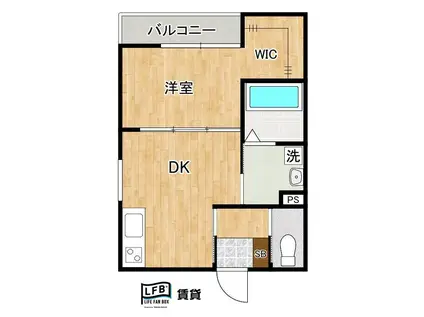 春風MINATO 1ST PIER(1DK/1階)の間取り写真