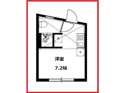イルロッソ町屋(ワンルーム/1階)の間取り写真