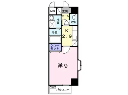 ヴォ―・リバージュ境川(1K/4階)の間取り写真