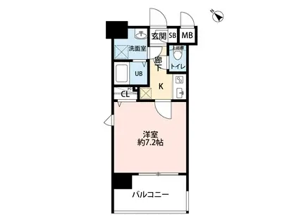 サヴォイ ソリディティ(1K/8階)の間取り写真