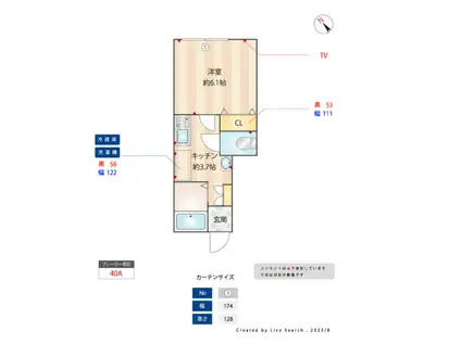 プライムガーデン桜新町(1LDK/3階)の間取り写真