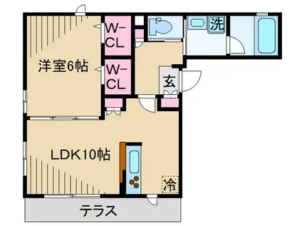 BELLE CLOCHETTE(1LDK/1階)の間取り写真