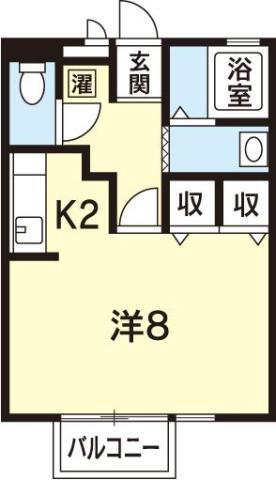 ドミール(1K/2階)の間取り写真
