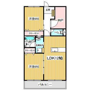 AIRLIX大岩(2SLDK/3階)の間取り写真