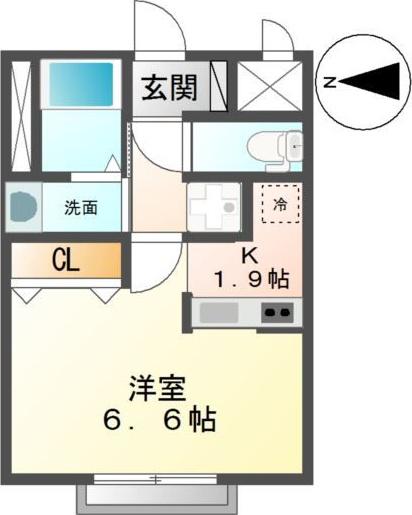 アルメール(1K/2階)の間取り写真