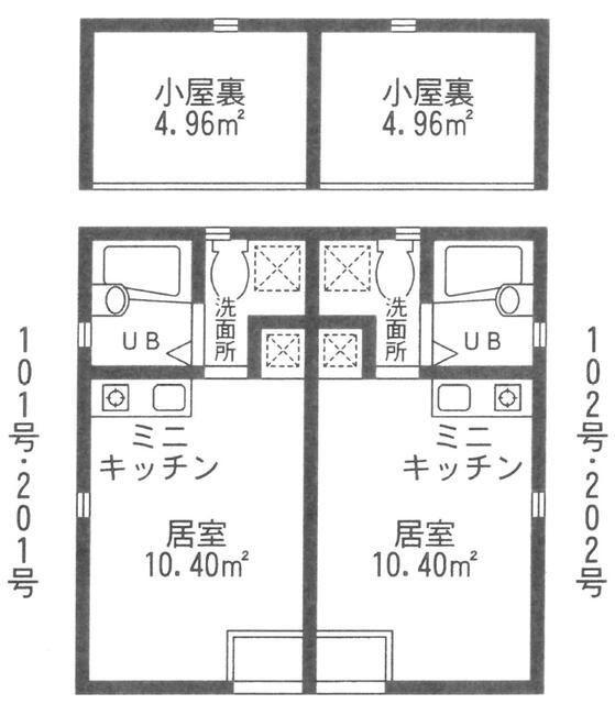 CASAビレッタ(ワンルーム/2階)の間取り写真