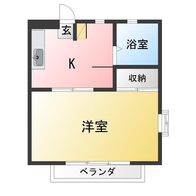 カーサみやび(1K/3階)の間取り写真