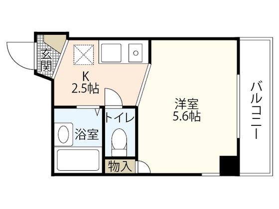 シャローム(1K/4階)の間取り写真