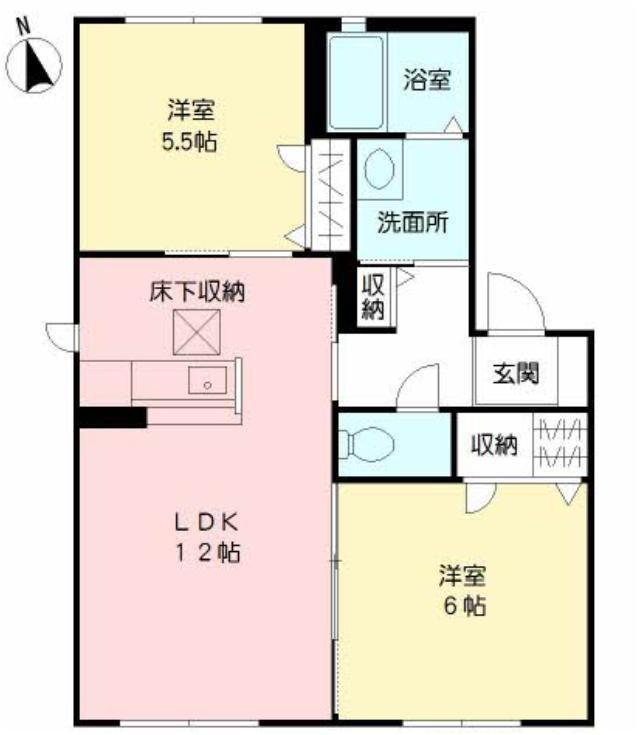 シャーメゾン永江町 (2LDK/1階)の間取り写真