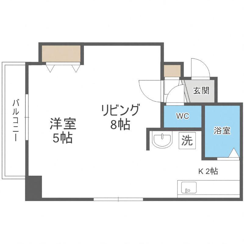 パークヒルズ豊平11(1LDK/8階)の間取り写真