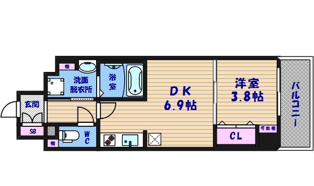 レオンコンフォート本町東II(1DK/2階)の間取り写真