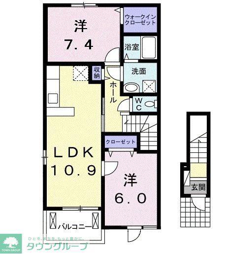 サンビームIV(2LDK/2階)の間取り写真