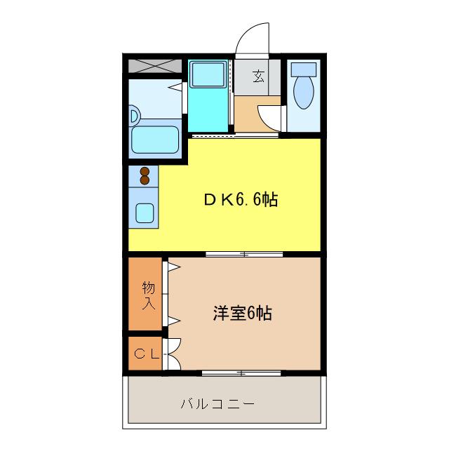 オークファクトリー瑞穂(1DK/1階)の間取り写真