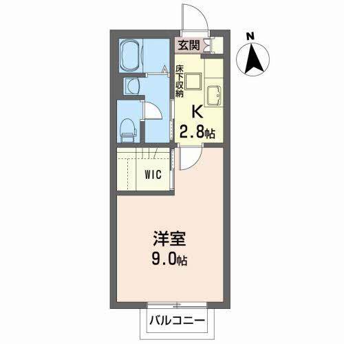 レトウワールII(1K/1階)の間取り写真