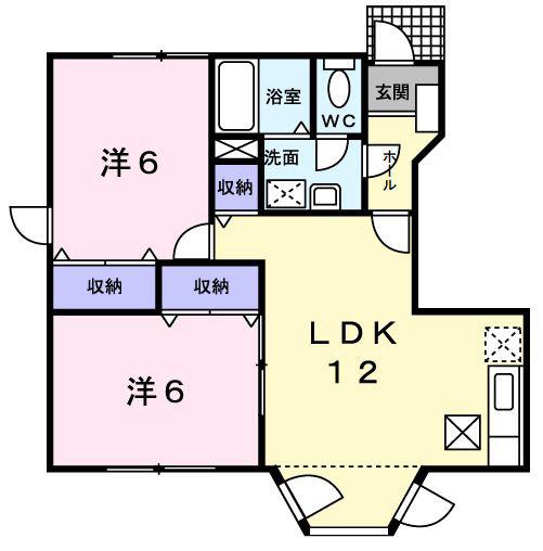 アルティプラーノハヤシIV(2LDK/1階)の間取り写真