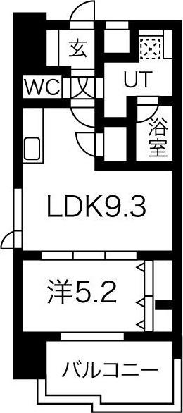 スプランディッド三国I(1LDK/9階)の間取り写真