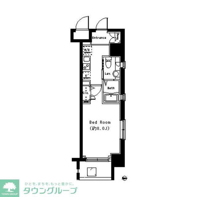 パークキューブ大井町(1K/8階)の間取り写真