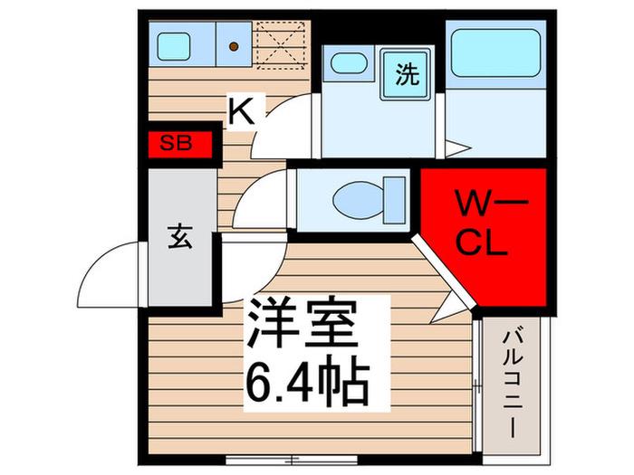 HOUSE E&I(1K/1階)の間取り写真