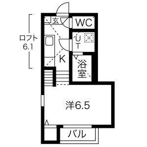 BRIGHT WILL 十王町(1K/1階)の間取り写真