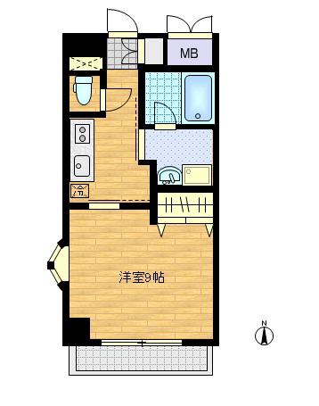 エクセラ晩翠通(1K/5階)の間取り写真