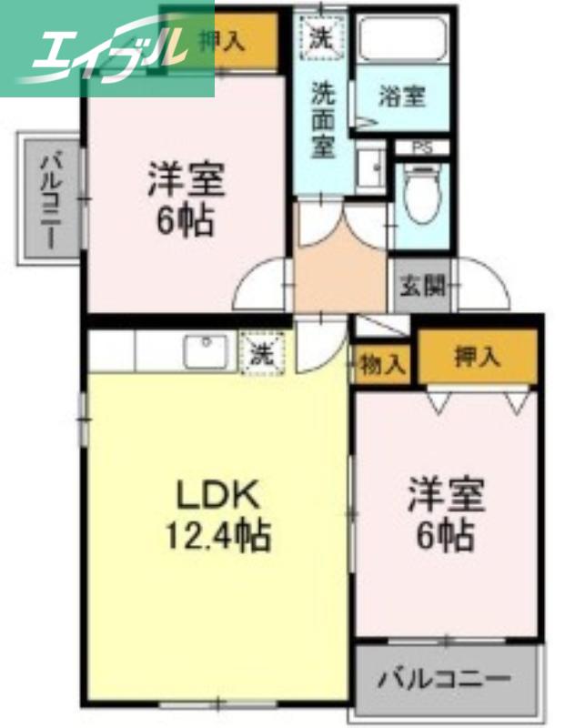 ピュアステージIII(2LDK/1階)の間取り写真