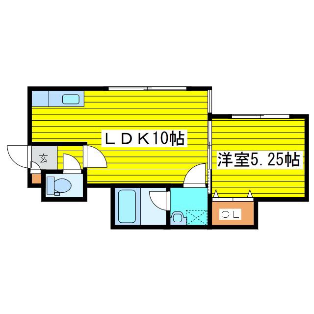 エルスール(1LDK/3階)の間取り写真