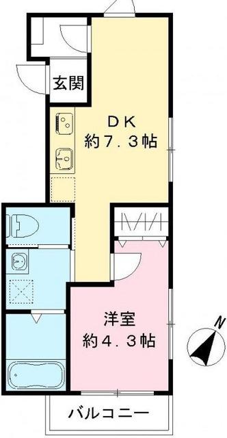 六本木ルガロ(1DK/3階)の間取り写真
