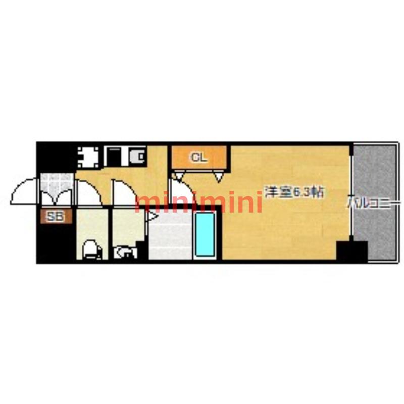 プレサンス淡路駅前(1K/4階)の間取り写真