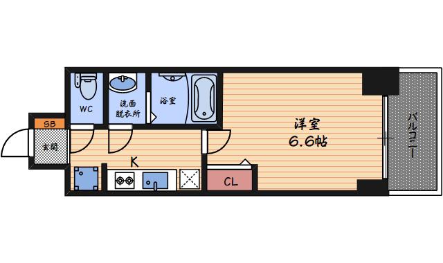 プレサンス福島ミッドエル(1K/8階)の間取り写真
