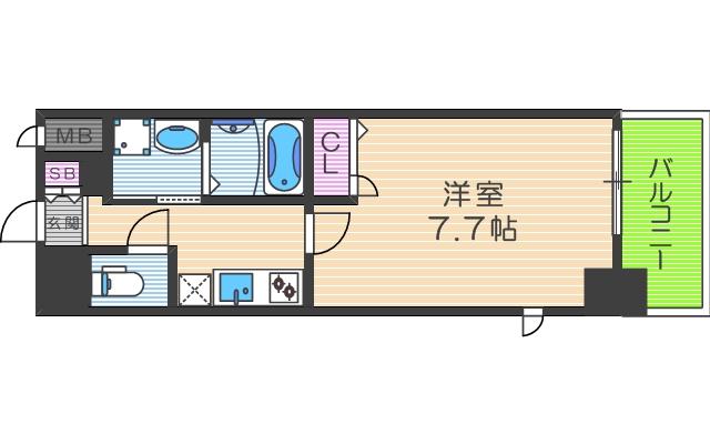 LA DOUCEUR梅田イースト(1K/9階)の間取り写真
