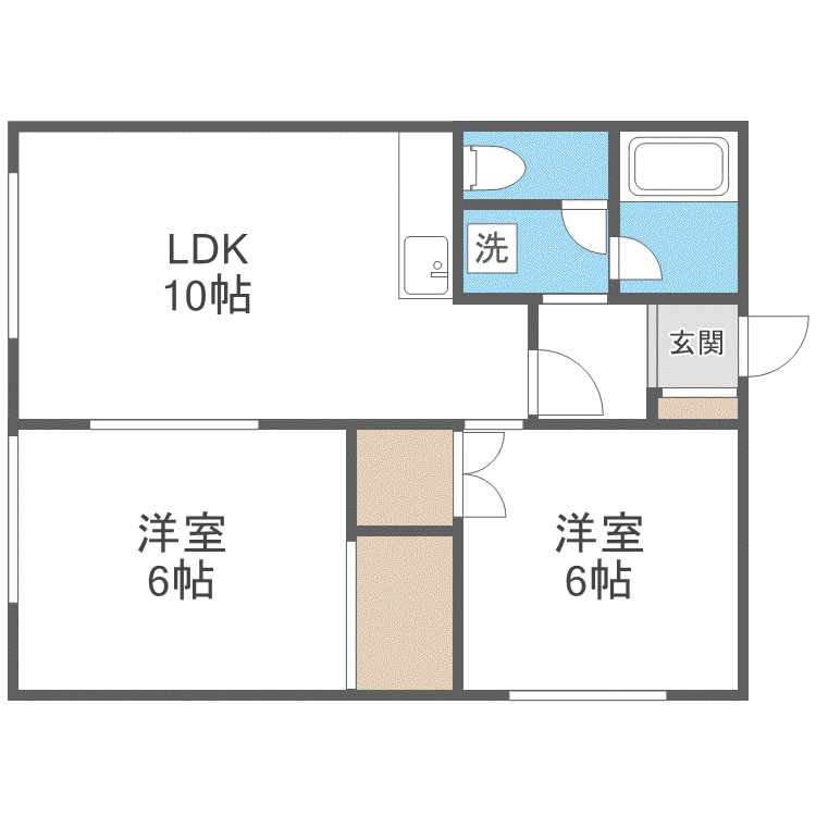 ルースンハイツ(2LDK/2階)の間取り写真