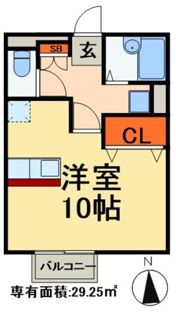 セントラルクオ(ワンルーム/2階)の間取り写真