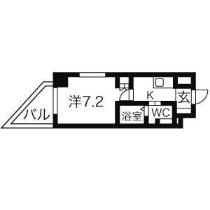 アーデン春岡(1K/2階)の間取り写真