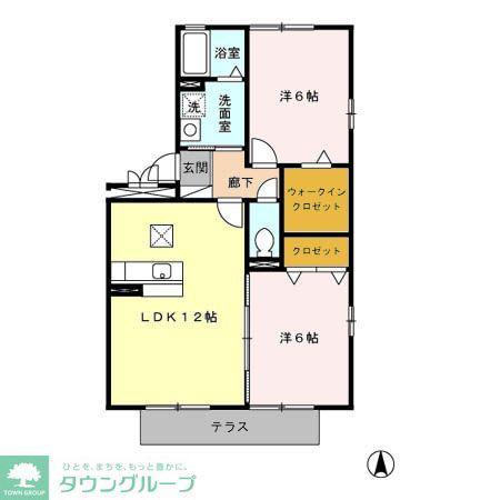 プランシェコート(2LDK/3階)の間取り写真