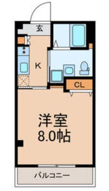 山王町マンション(1K/1階)の間取り写真