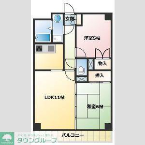 スカイビュウ11(2LDK/2階)の間取り写真