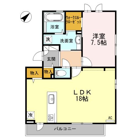 PIENO(1LDK/3階)の間取り写真