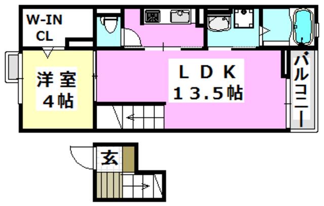 LA LUCE(1LDK/4階)の間取り写真