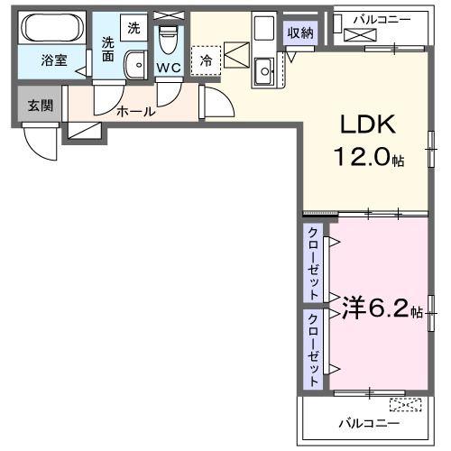 ポルチュラーカ(1LDK/1階)の間取り写真