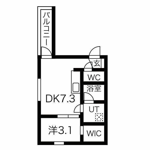 プリシェール昭和橋(1LDK/3階)の間取り写真