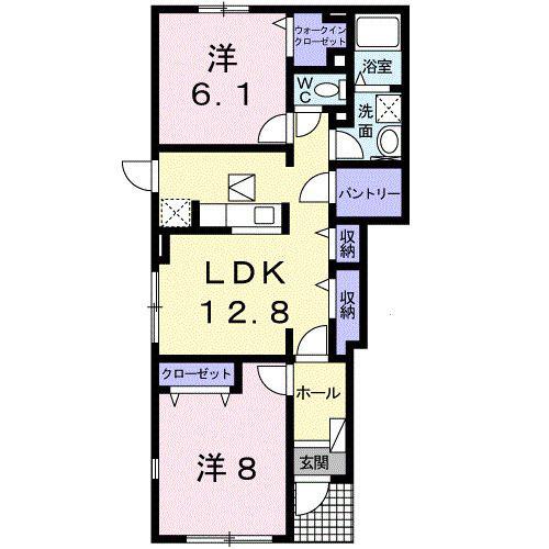 コート デ マグノリアIII(2LDK/1階)の間取り写真