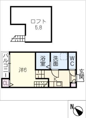 リベルテ千種(1K/2階)の間取り写真
