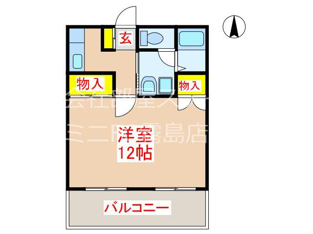 リリー寺原(1K/1階)の間取り写真