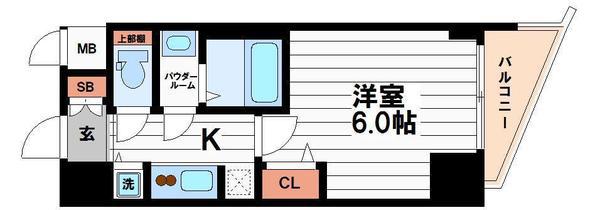 S-RESIDENCE堺筋本町UNO(1K/11階)の間取り写真