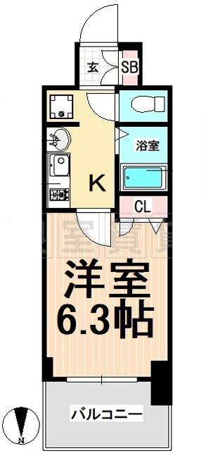 プレサンス大須観音駅前サクシード(1K/7階)の間取り写真