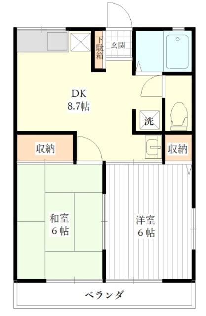 セルティア224(2DK/2階)の間取り写真