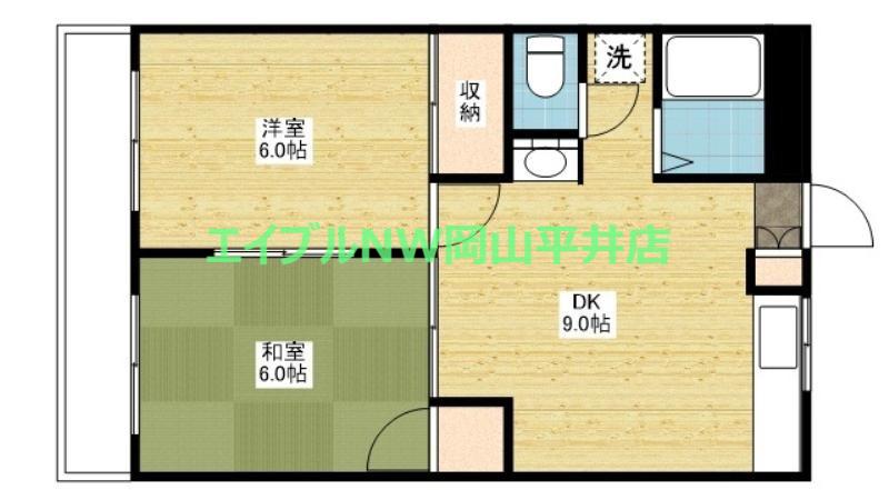 センチュリー清水(2DK/2階)の間取り写真
