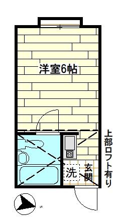 エルミ大山(ワンルーム/2階)の間取り写真