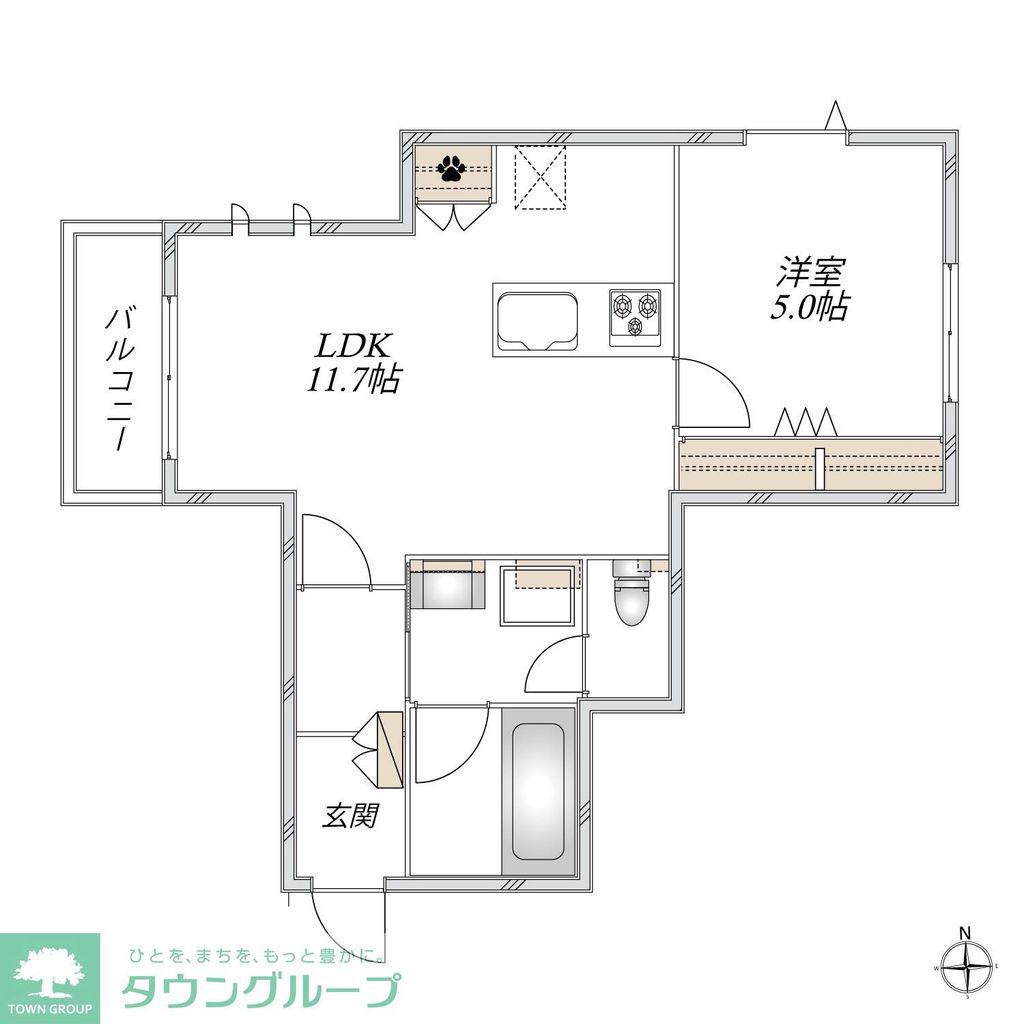 ラ・ヴィータ(1LDK/3階)の間取り写真